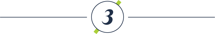 Navy separator line with a circle and the number 3