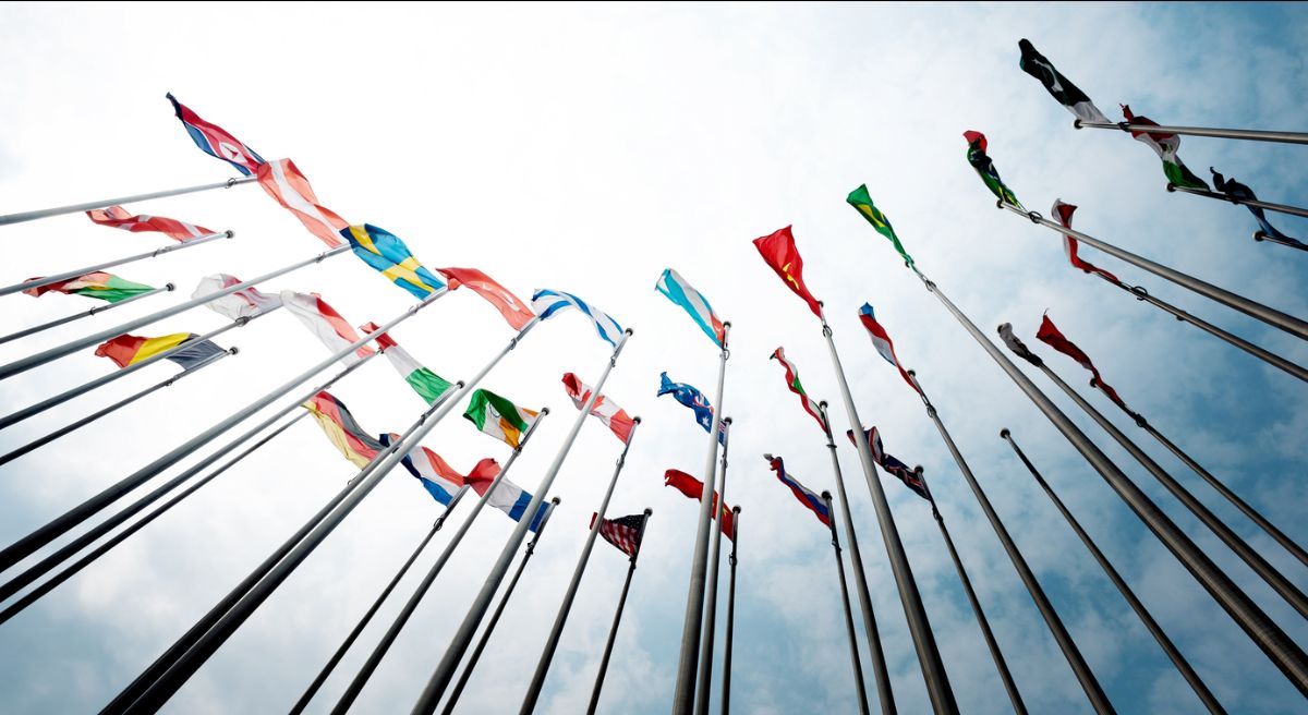 International flags representing international markets